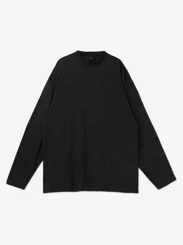 Oversized Crew Neck Long Sleeve T-Shirt Black - BALENCIAGA - BALAAN 2