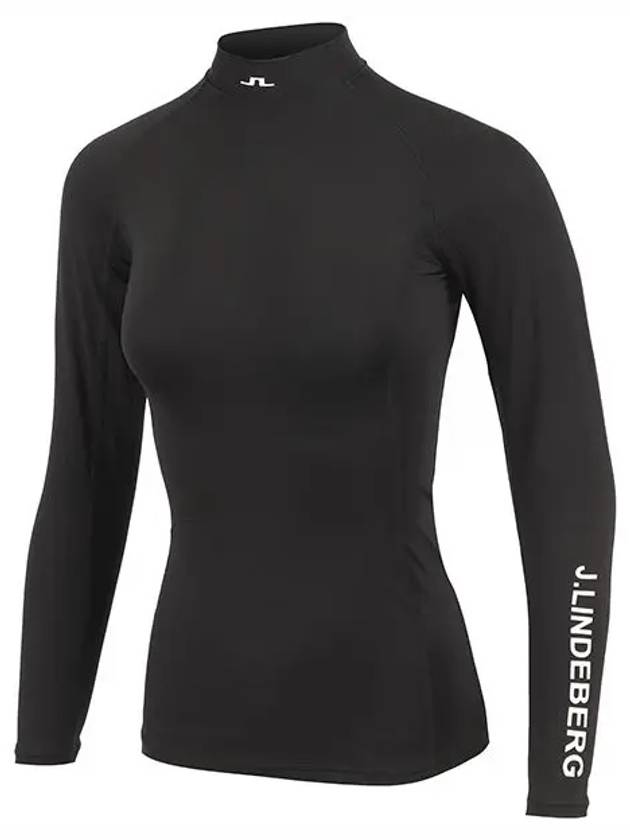 Asa Soft Compression High Neck Long Sleeve T-Shirt Black - J.LINDEBERG - BALAAN 3