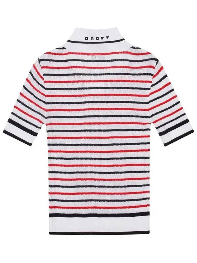 Striped Round Sailor Collar Sweater OF2713LAWHITE - ONOFF - BALAAN 2