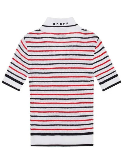 Striped Round Sailor Collar Sweater OF2713LAWHITE - ONOFF - BALAAN 2