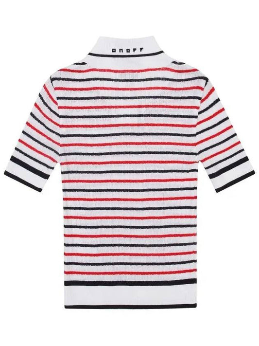 Striped Round Sailor Collar Sweater OF2713LAWHITE - ONOFF - BALAAN 2