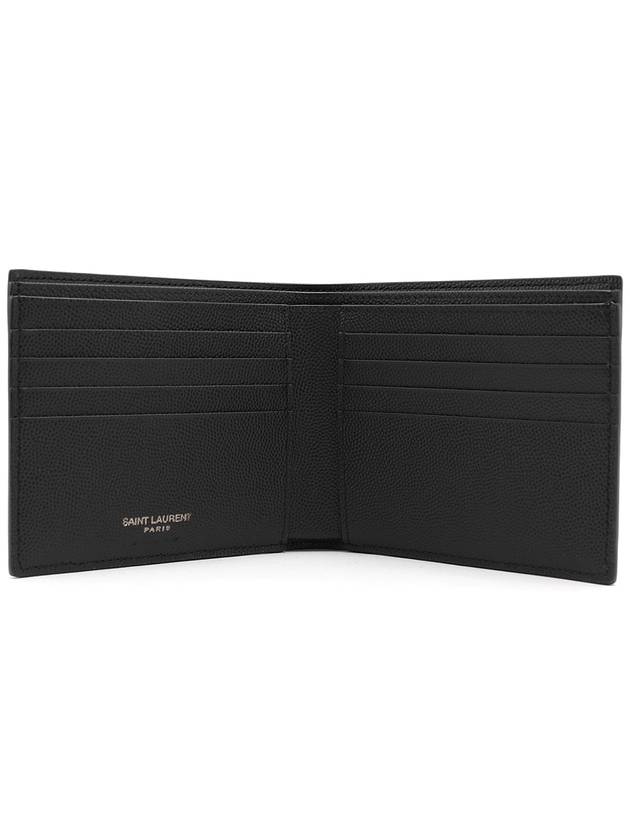 Cassandre  Leather Half Wallet Black - SAINT LAURENT - BALAAN 5