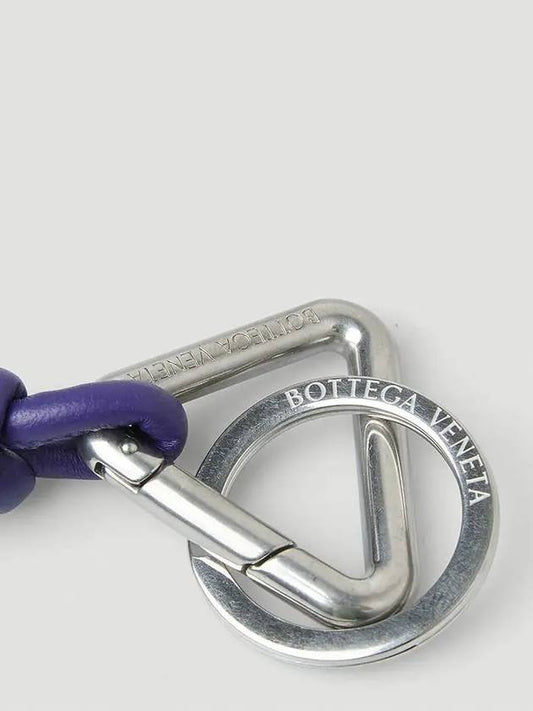 Bottega Veneta Triangle Holder Ring Purple Note Leather Strap Key Holder Key Ring - BOTTEGA VENETA - BALAAN 2