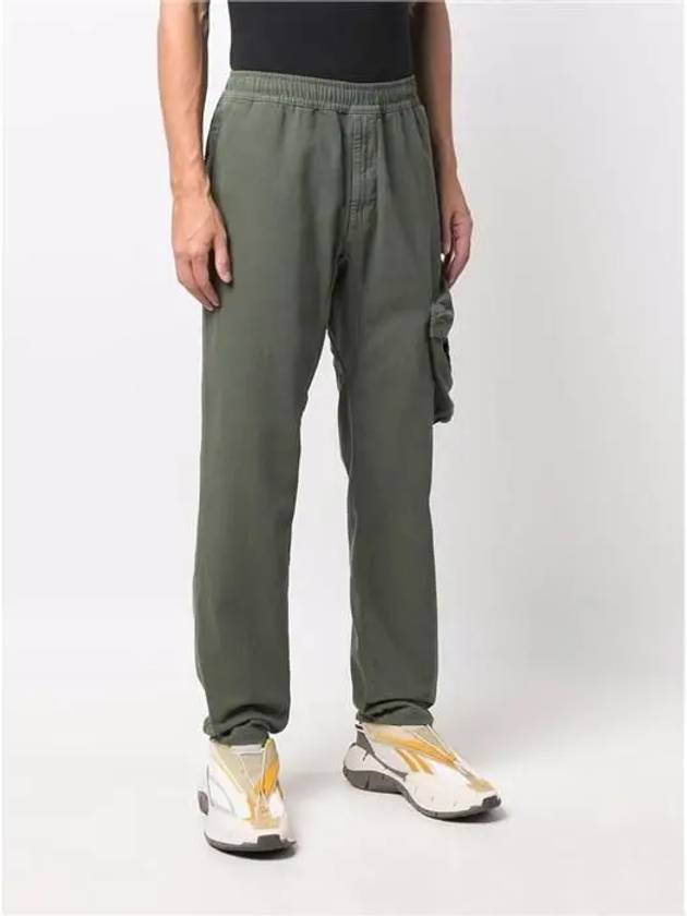 Brushed Textured Recycled Cotton Cargo Pants Olive - STONE ISLAND - BALAAN 3