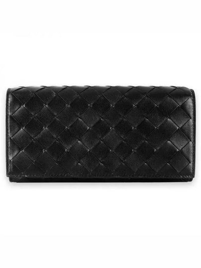 Intrecciato Flap Long Wallet Black - BOTTEGA VENETA - BALAAN 2