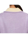 Le Maille Arco Contrasted Cropped Knit Polo Shirt Purple - JACQUEMUS - BALAAN 8