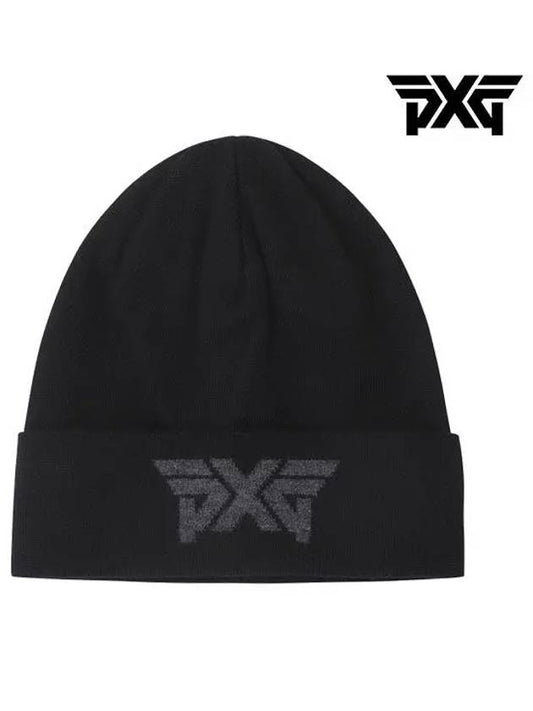 Logo Jacquard Cuff Beanie Black - PXG - BALAAN 1