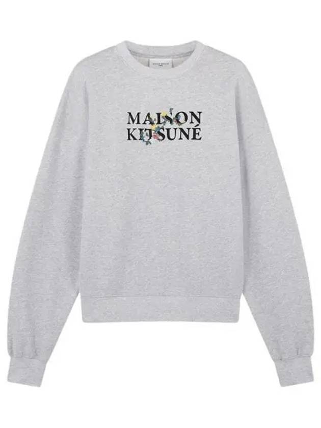 Flowers Comfort Sweatshirt Light Grey Melange - MAISON KITSUNE - BALAAN 1