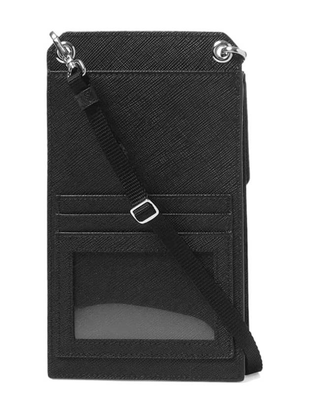 Saffiano Phone Case Strap Cross Bag Black - PRADA - BALAAN 3