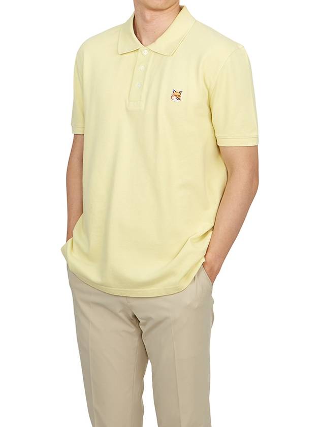 Fox Head Patch Cotton Polo Shirt Yellow - MAISON KITSUNE - BALAAN 5