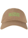 Software Heavy Embroidered Logo Cotton Ball Cap Brown - GANNI - BALAAN 2