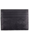 Intrecciato Leather Card Wallet Black - BOTTEGA VENETA - BALAAN 2