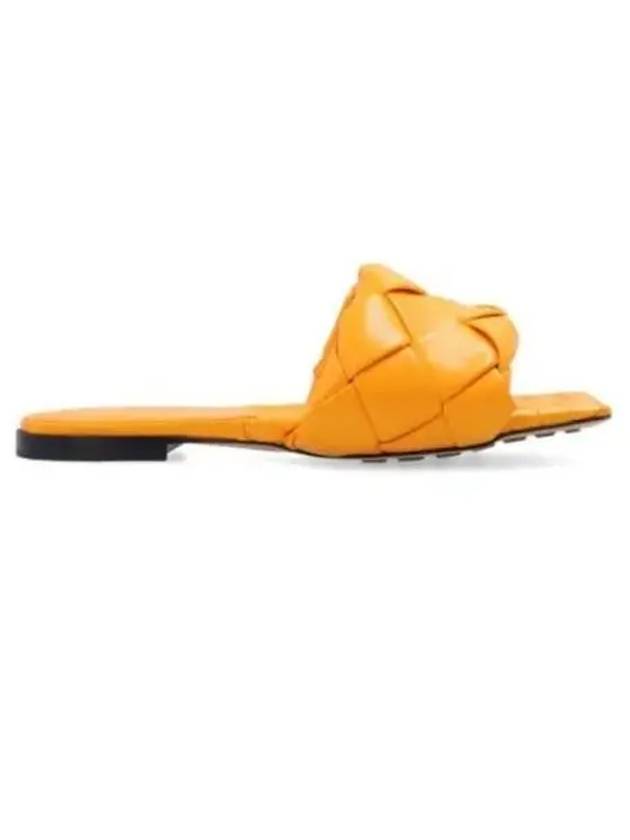 Women's Lido Leather Slippers Orange - BOTTEGA VENETA - BALAAN 2