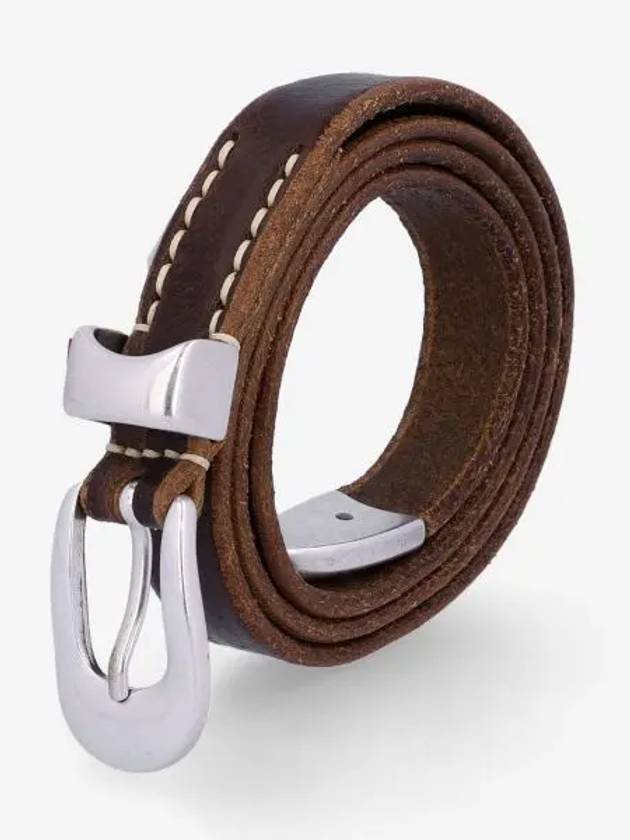 Metal Buckle 2cm Leather Belt Marrone - OUR LEGACY - BALAAN 2