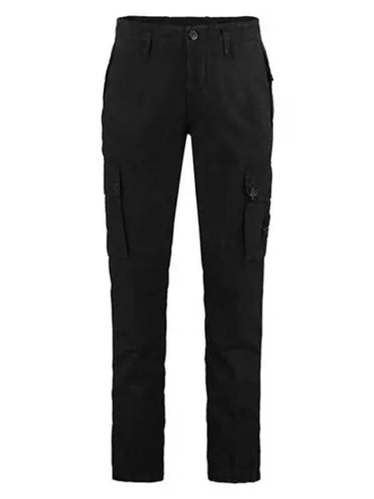 Men's Wappen Patch Cargo Track Pants Black - STONE ISLAND - BALAAN 2