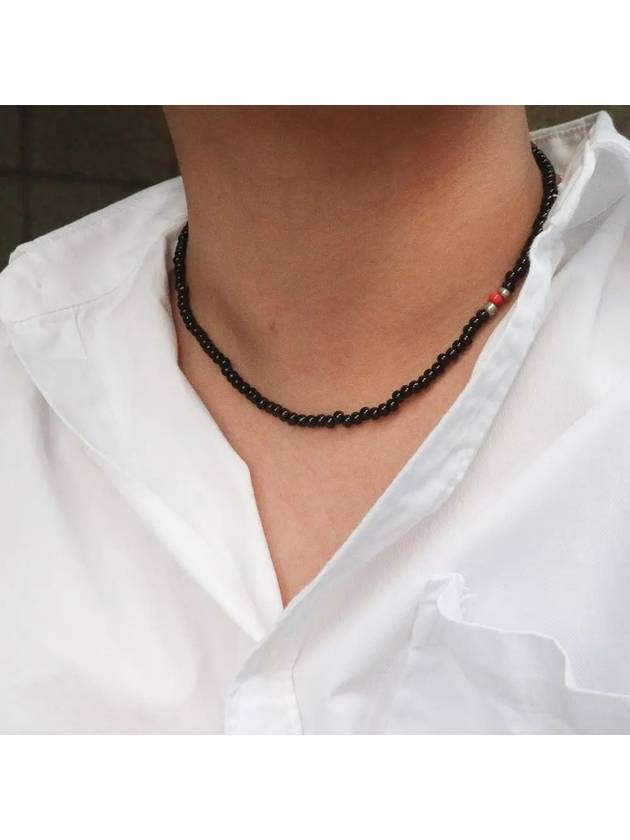 Men s Necklace Black Beads CLEF TREMOLO NEC - BASSCLEF - BALAAN 1