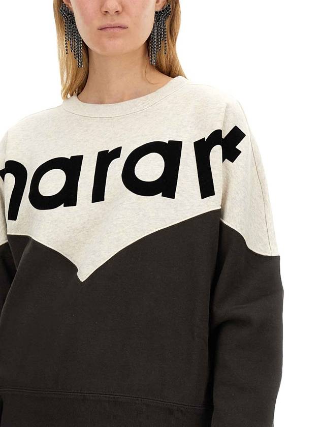 Houston Two-Tone Logo Cotton Sweatshirt Black - ISABEL MARANT ETOILE - BALAAN 9