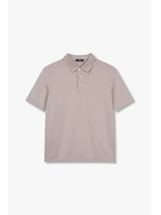 Men s Stretch Cotton Polo Knit Light Brown - HERNO - BALAAN 1