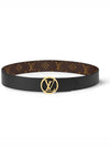 Circle 35MM Reversible Leather Belt Black Brown - LOUIS VUITTON - BALAAN 8