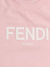 Kids Cotton Short Sleeve T-Shirt Pink - FENDI - BALAAN 5