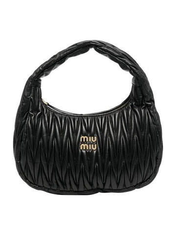 Wander Materasse Nappa Leather Hobo Bag Black - MIU MIU - BALAAN 1