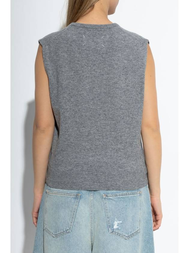 Maison Margiela Wool Vest With V-neckline, Women's, Grey - MAISON MARGIELA - BALAAN 4