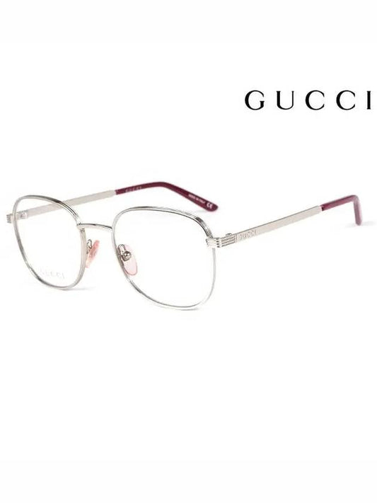 Eyewear Glasses Frame Square Metal Eyeglasses Silver - GUCCI - BALAAN.