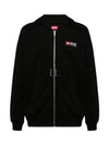 S Boxt Logo Embroidery Zip Up Hoodie Black - DIESEL - BALAAN 2