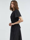 Women s V neck Shirt Long Dress Black - MANAVIS7 - BALAAN 5