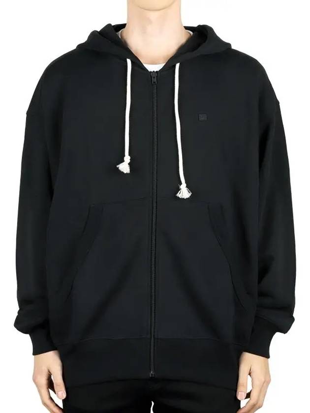 Small Face Logo Patch Zip-Up Hoodie Black - ACNE STUDIOS - BALAAN 3