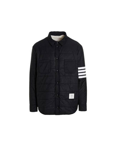 4 Bar Reversible Shirt Jacket Navy - THOM BROWNE - BALAAN 1