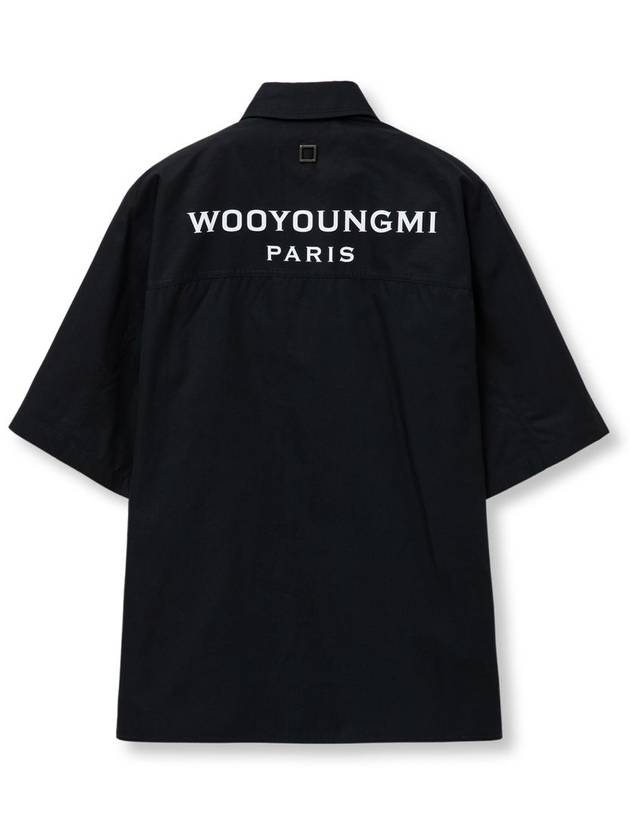 Men s Back Logo Cotton Short Sleeve Shirt Black - WOOYOUNGMI - BALAAN 1