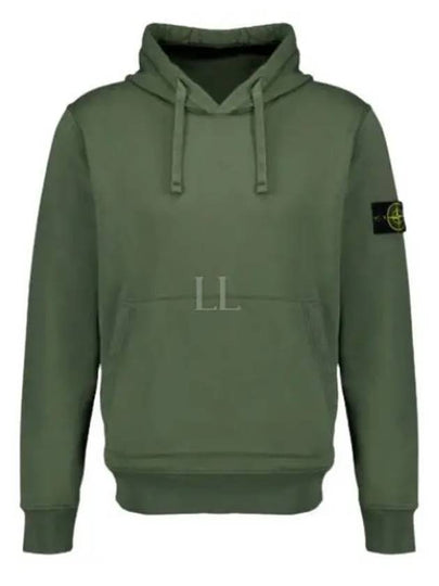 Logo Patch Drawstring Hoodie Dark Green - STONE ISLAND - BALAAN 2