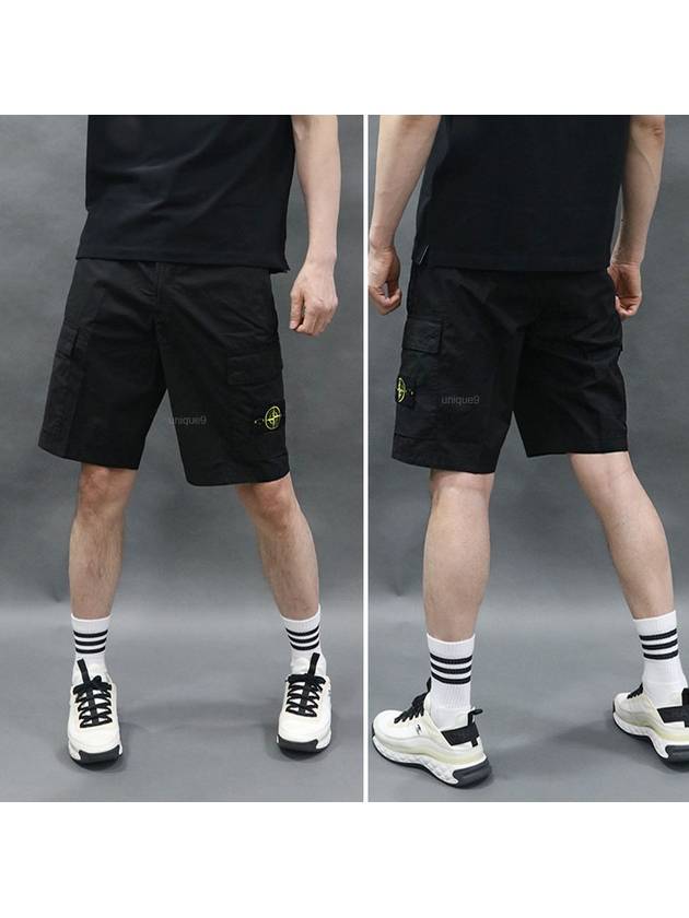 Light Stretch Cotton Bermuda Shorts Black - STONE ISLAND - BALAAN 10