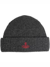 Sporty ORB Logo Beanie Gray Melange Color - VIVIENNE WESTWOOD - BALAAN 6