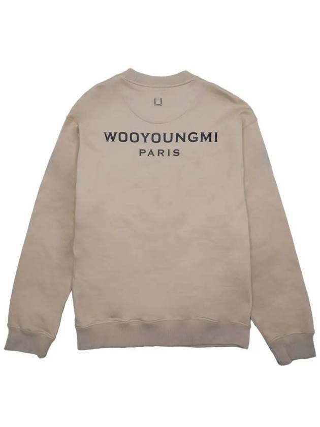 Men's back logo printing crewneck sweatshirt sweatshirt beige W231TS27722E - WOOYOUNGMI - BALAAN 4