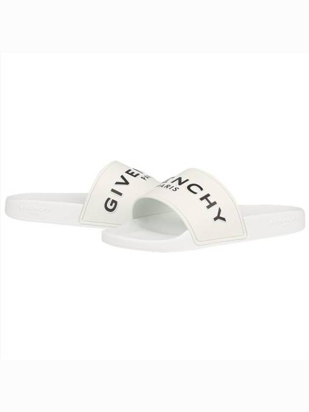 Logo Band Rubber Slippers White - GIVENCHY - BALAAN 3