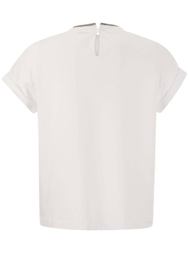 Crew Neck Turn-Up Sleeve Short Sleeve T-Shirt White - BRUNELLO CUCINELLI - BALAAN 3