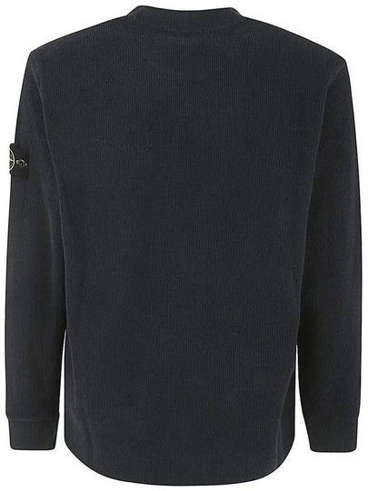 Compass Badge Crew Neck Ribbed Cotton Knit Top Navy - STONE ISLAND - BALAAN 2