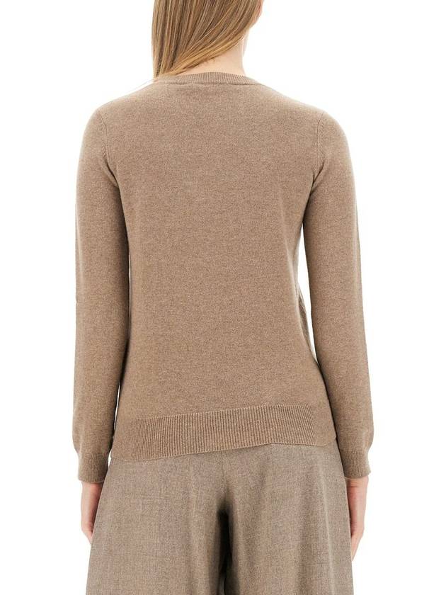 Women's Pamir Crew Neck Logo Knit Top Brown - MAX MARA - BALAAN 4