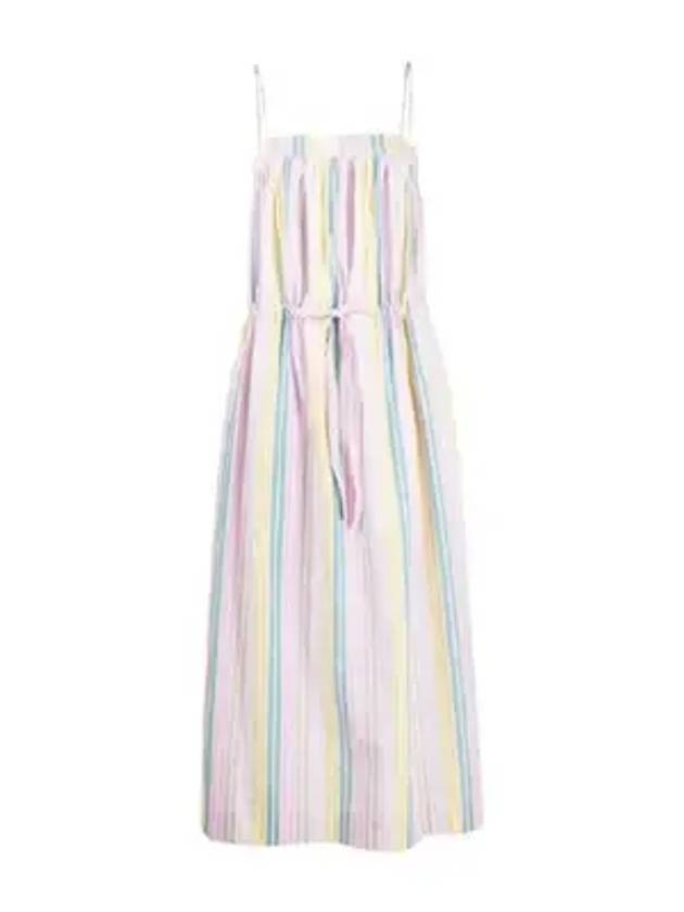 Women's Striped Strap Cotton Long Dress - GANNI - BALAAN 1