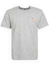 Chillax Fox Patch Classic Short Sleeve T-Shirt Grey Melange - MAISON KITSUNE - BALAAN 2