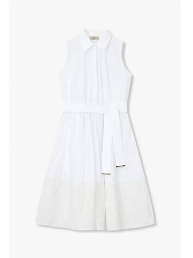 Women s Tiered Cotton Polo Dress White - HERNO - BALAAN 1