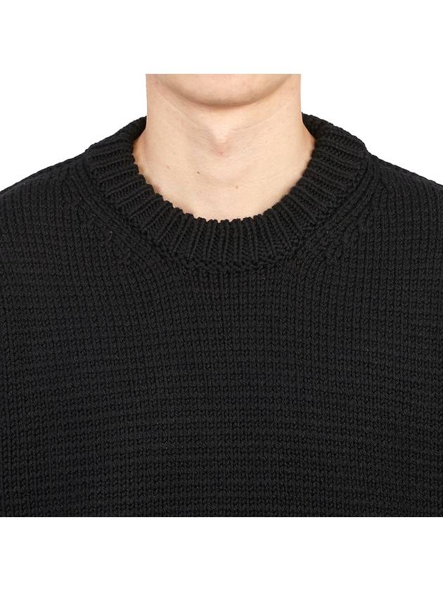 Crew Neck Wool Knit Top Black - TEN C - BALAAN 7