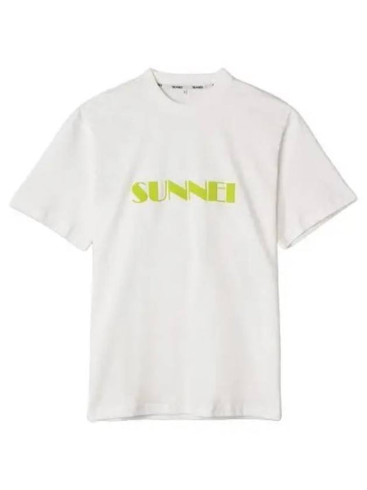 Logo Print Short Sleeve T Shirt White Tee - SUNNEI - BALAAN 1