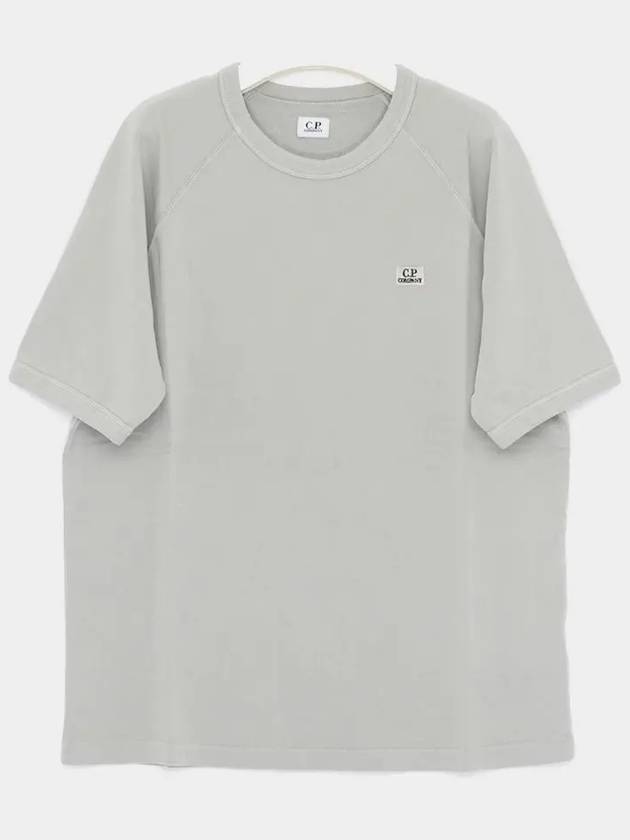 30/1 Sponge Fleece Short Sleeve Sweatshirt Grey - CP COMPANY - BALAAN 3