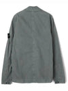 Brushed Organic Cotton Overshirt Jacket Sage Green - STONE ISLAND - BALAAN 3