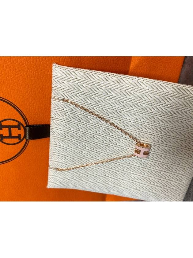 Mini Pop H Pendant Rose Gold Rose Dragee - HERMES - BALAAN 4