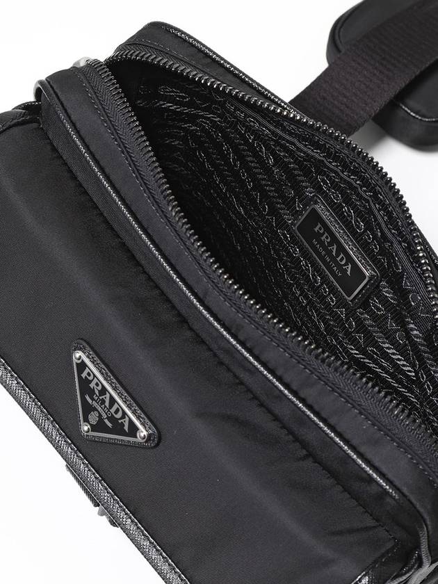 Re-Nylon Saffiano Leather Shoulder Bag Black - PRADA - BALAAN 9