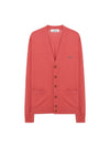 ORB Embroidery Logo V Neck Cardigan Red - VIVIENNE WESTWOOD - BALAAN 1